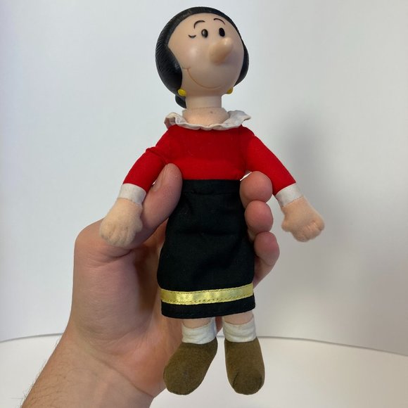 Toy Toons Popeye Olive Oyl Vintage 1991 Plush Toy Stuffed Hard Vinyl Head 7.5" - Picture 2 of 11